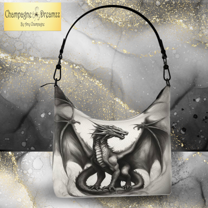 Dragon's Morning Square Leather Hobo Bag - Handmade to Order