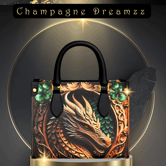 Shamrock Dragon Leather Mini Shopper Bag -Handmade to Order - Contrado