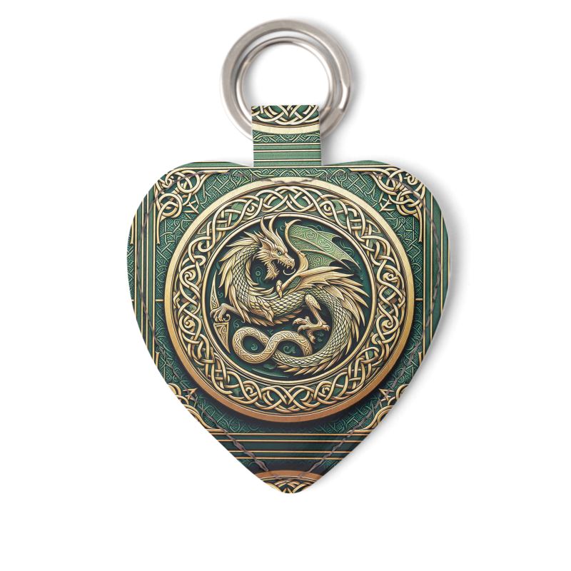 Celtic Dragon Leather Keychain in 2 Styles - Handmade to Order