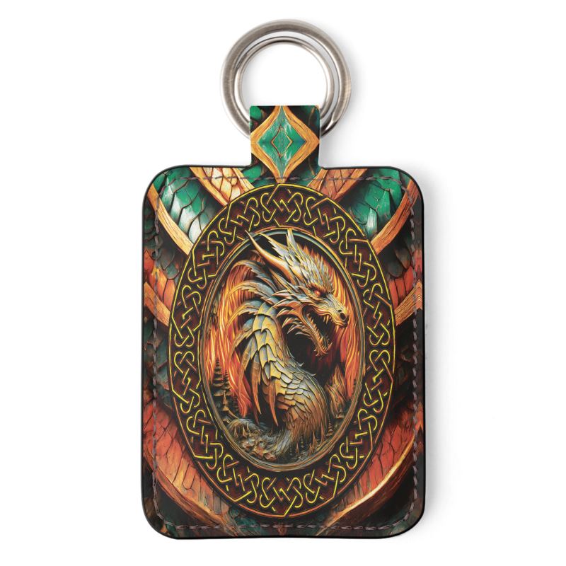 Dragon's Shield - Leather Keychain - 2 Styles - Handmade to Order