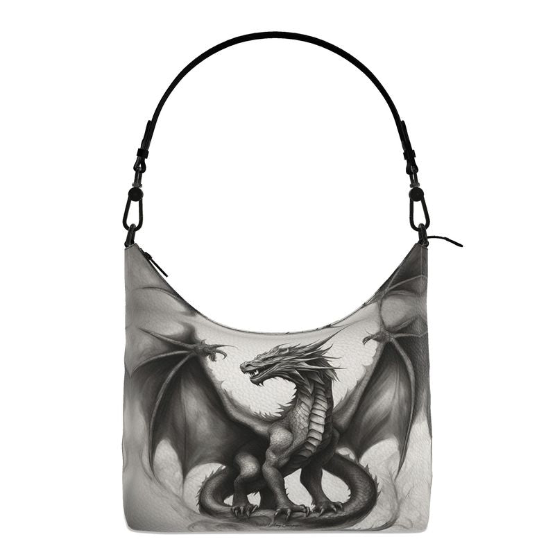 Dragon's Morning Square Leather Hobo Bag - Handmade to Order