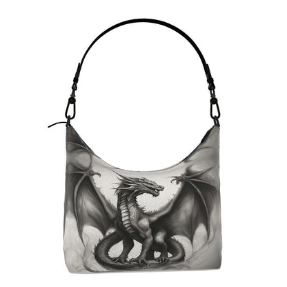 Dragon's Morning Square Leather Hobo Bag - Handmade to Order