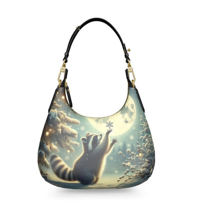 Catches Snowflakes - Leather Mini Hobo Bag - Handmade to Order