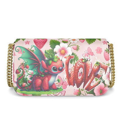 Strawberry Dragon Genuine Nappa Leather Flap-Over Box Bag