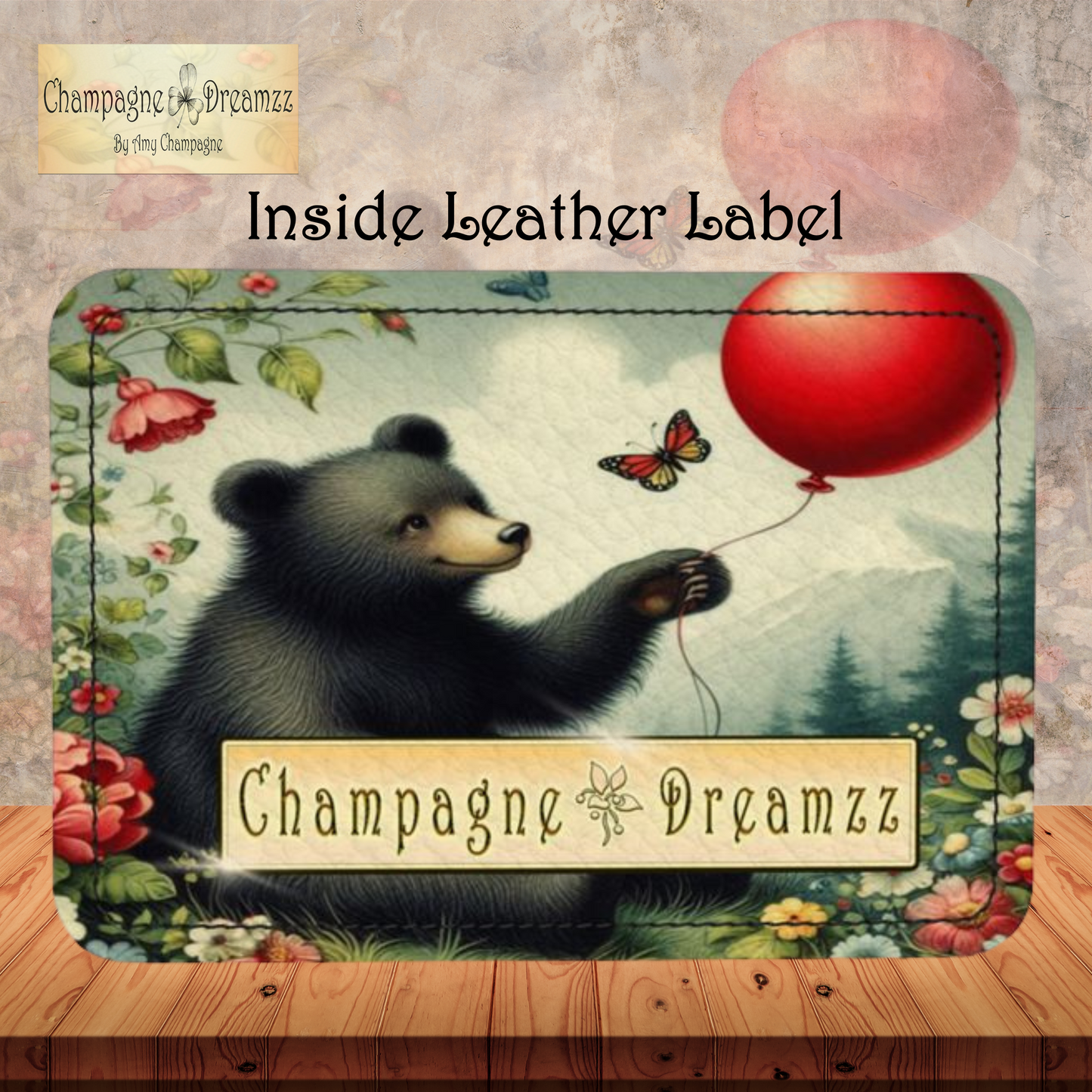 Little Bear & The Red Balloon - Leather Hobo Bag - Handmade to Order