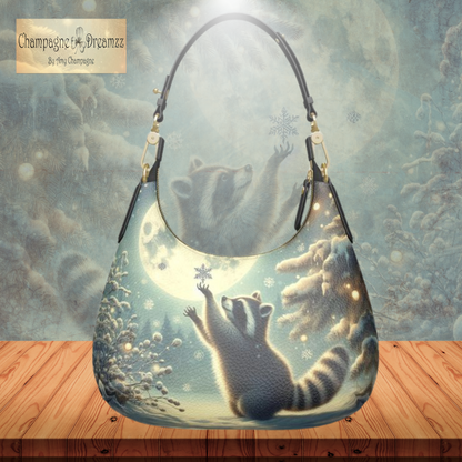 Catches Snowflakes - Leather Mini Hobo Bag - Handmade to Order