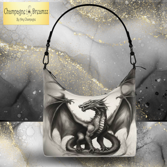 Dragon's Morning Square Leather Hobo Bag - Handmade to Order