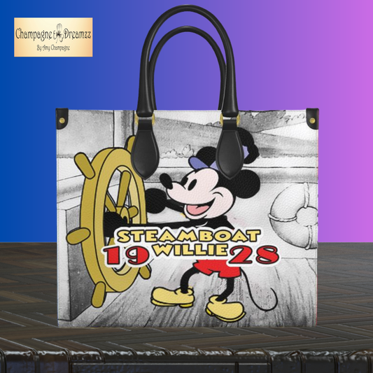 Steamboat Willie - Large Leather Shopper - Handmade to Order