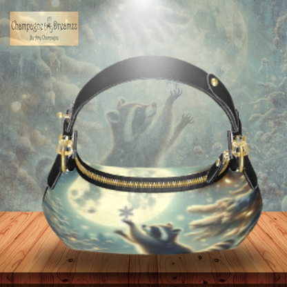 Catches Snowflakes - Leather Mini Hobo Bag - Handmade to Order