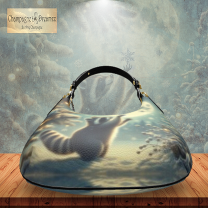 Catches Snowflakes - Leather Mini Hobo Bag - Handmade to Order