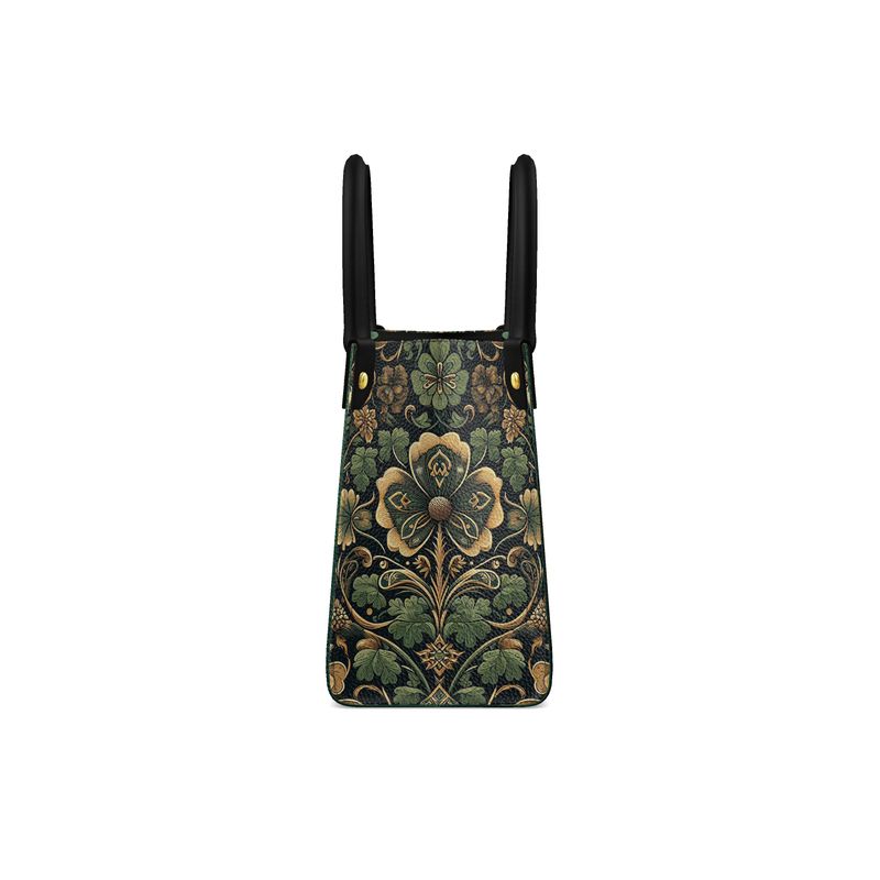 Celtic Green Dragon - Leather Mini Shopper Bag - Handmade to Order
