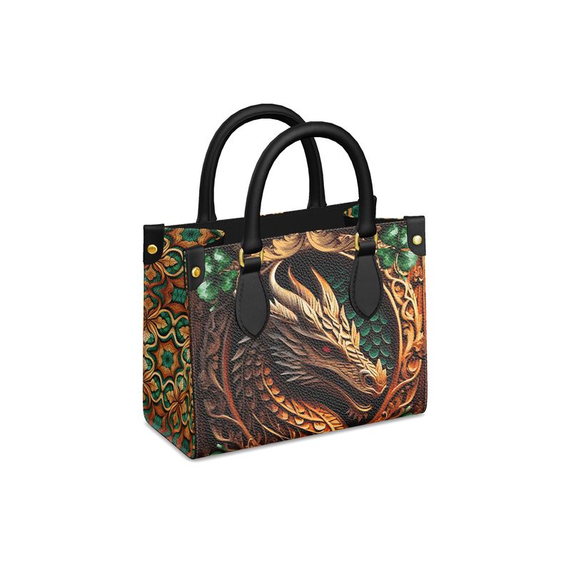 Shamrock Dragon Leather Mini Shopper Bag -Handmade to Order