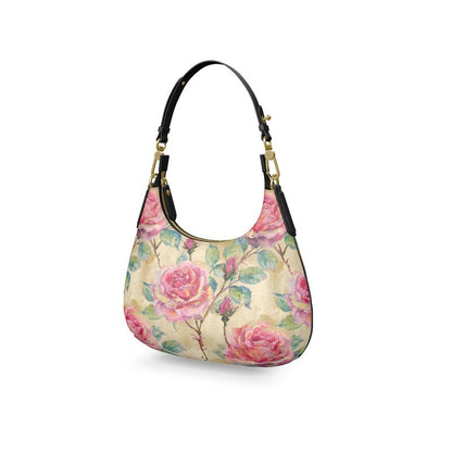 Irish Rose - Leather Mini Curve Bag - Handmade to Order