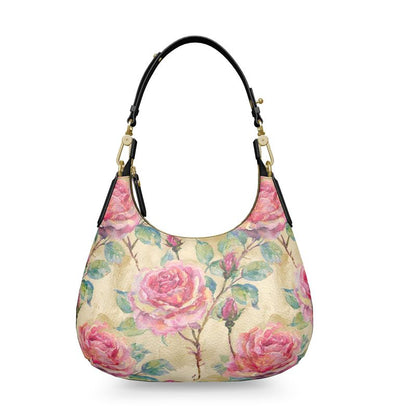 Irish Rose - Leather Mini Curve Bag - Handmade to Order